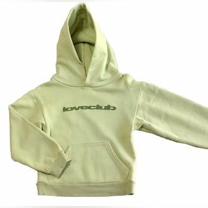 LoveClub Kids Hooded Sweatshirt Unisex Youth size 8 Light Green Girls Boys